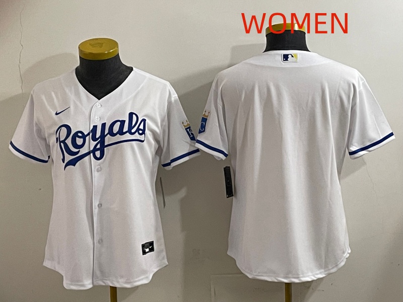 women 2025 Kansas City Royals Blank white Nike MLB Jersey style 01